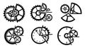 Mechanical Process and Data Visualization Vector Icons Royalty Free Stock Photo