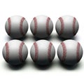 Collection of six baseballs Royalty Free Stock Photo