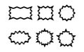 Collection of six black jagged frame designs on a white isolated background Royalty Free Stock Photo