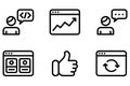 Collection of six black and white web interface icons Royalty Free Stock Photo