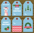 Collection of six Christmas gift tags. Royalty Free Stock Photo