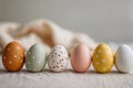 Colorful Egg Painting for Easter Celebration Six Painted Eggs with Creative Patterns and Royalty Free Stock Photo