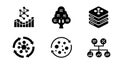 Set of Black Data Science and Network Structure Icons for Technology and Business Analysis Royalty Free Stock Photo