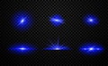 Collection of blue light effects with beams Royalty Free Stock Photo