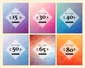 Collection of six geometric line Sale Flyers, can be used as poster or banner