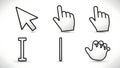 Cursor and Hand Icons Set Royalty Free Stock Photo
