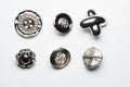 Collection of six metallic buttons Royalty Free Stock Photo