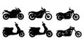 Diverse Motorcycle Silhouettes Collection Royalty Free Stock Photo
