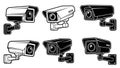 CCTV Security Camera Vector Icons Set Royalty Free Stock Photo