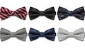 Collection of six stylish bow ties in various patterns and colors Royalty Free Stock Photo