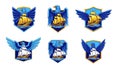 Eagle and Sailing Ship Crests Collection Royalty Free Stock Photo