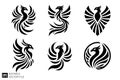 Phoenix Bird Logo Set - Vector Illustration Royalty Free Stock Photo