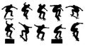 Skateboarder Silhouette Collection Royalty Free Stock Photo