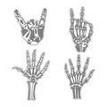 Collection of skeleton hand gestures set Royalty Free Stock Photo