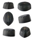 Skull cap collection, black islamic headdress in different angles Royalty Free Stock Photo