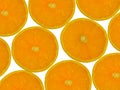 Collection of sliced Oranges. Isolated on white.