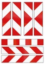 Collection of Slovenian chevron and road markers