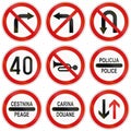 Collection of Slovenian Regulatory Road Signs