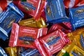 Collection of small Ghirardelli squares milk chocolate caramel candy company is a United States candy company