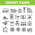 Collection Smart Farm Elements Icons Set Vector Royalty Free Stock Photo