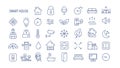 Collection of smart house linear icons - control of lighting, heating, air conditioning. Set of home automation and Royalty Free Stock Photo