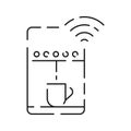 Collection of smart house linear icons - control of lighting, heating, air conditioning. Set of home automation and Royalty Free Stock Photo