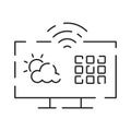 Collection of smart house linear icons - control of lighting, heating, air conditioning. Set of home automation and Royalty Free Stock Photo