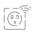 Collection of smart house linear icons - control of lighting, heating, air conditioning. Set of home automation and Royalty Free Stock Photo