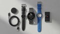 A collection of smartwatch accessories is Royalty Free Stock Photo