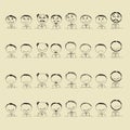 Collection of smile icons, faces of men