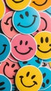 A collection of smiley emoticons in various colors Royalty Free Stock Photo