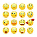 Collection of smilies with different emotions Royalty Free Stock Photo