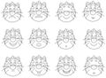 Set of funny striped cat emoticons Royalty Free Stock Photo