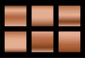 collection of smooth rose gold gradient blend texture banner Royalty Free Stock Photo