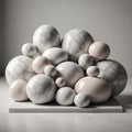 A collection of smooth spherical objects is arranged on a flat surface Royalty Free Stock Photo