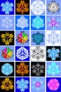 Collection of snow flakes