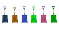 collection of snow shovels with telescopic handle