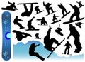 Collection of snowboard vector