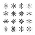 Collection of Snowflake icon with Different shape, Vector Royalty Free Stock Photo