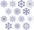 Collection of snowflakes, vector Royalty Free Stock Photo