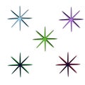 Collection of snowflakes. Vector design of winter multicolored snowflakes, festive stars for new year background