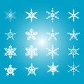 Collection of 16 snowflakes