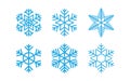 Collection of snowflakes vector set Royalty Free Stock Photo