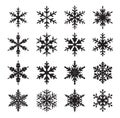 Collection Snowflakes on white background. Vector Illustration and logo design