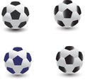 Collection Soccer ball design Isolated on white background mixed colors