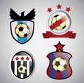 collection of soccer batches. Vector illustration decorative design