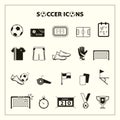 Collection of soccer icons. Vector illustration decorative background design Royalty Free Stock Photo