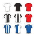 Collection of soccer jerseys isolated on white background Royalty Free Stock Photo