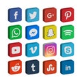 3d collection of social media icon template vector