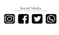 Collection of social media logos on Black colour